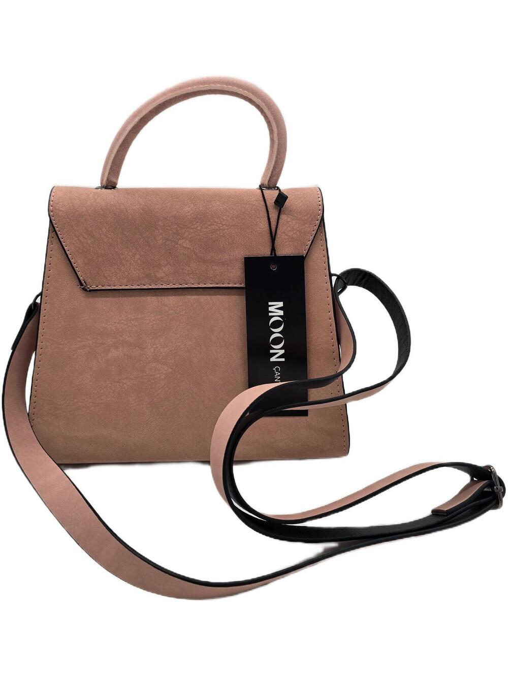 Casual Brown Faux Leather Handbag with Adjustable Strap - Picture 2 of 6
